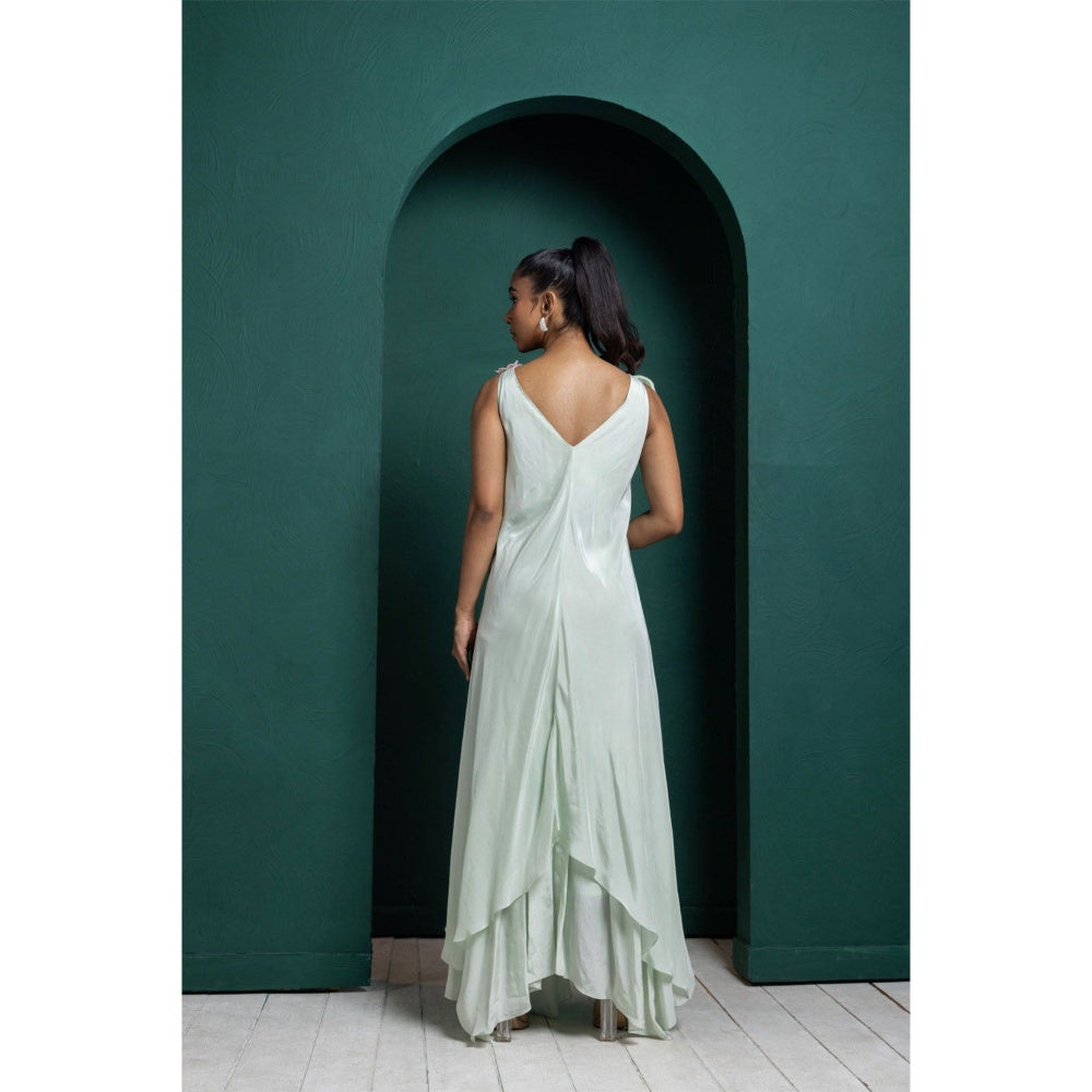SMRITI Mint Blossom Layered Gown