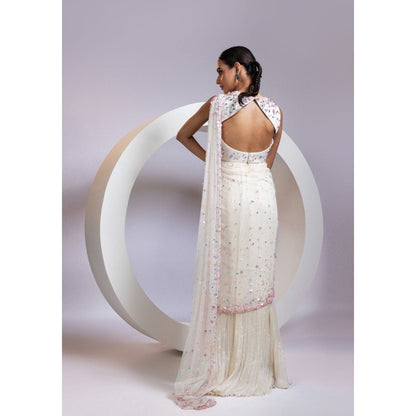 SMRITI Auragem Pre-Draped Saree with Stitched Blouse