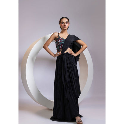 SMRITI Pre-Draped Saree with Stitched Blouse