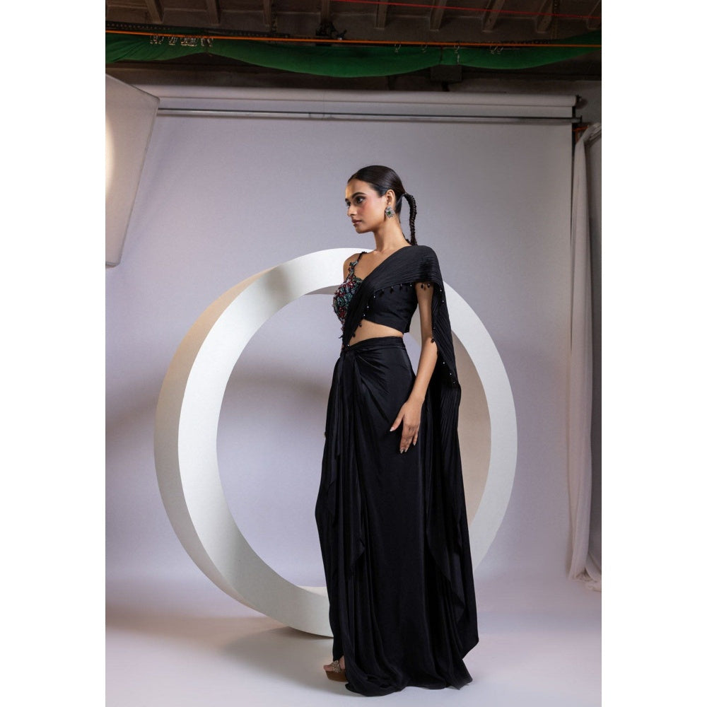 SMRITI Pre-Draped Saree with Stitched Blouse