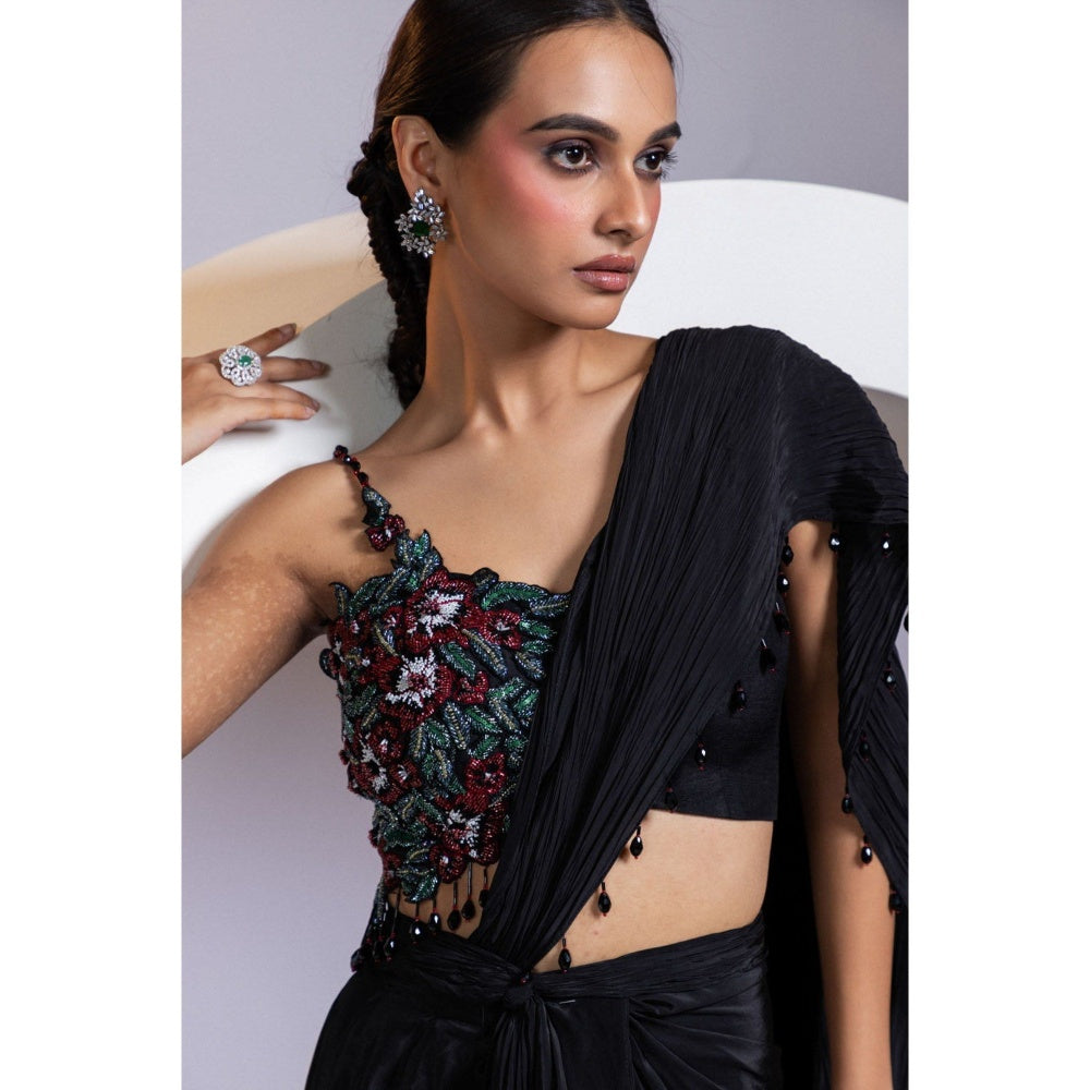 SMRITI Pre-Draped Saree with Stitched Blouse