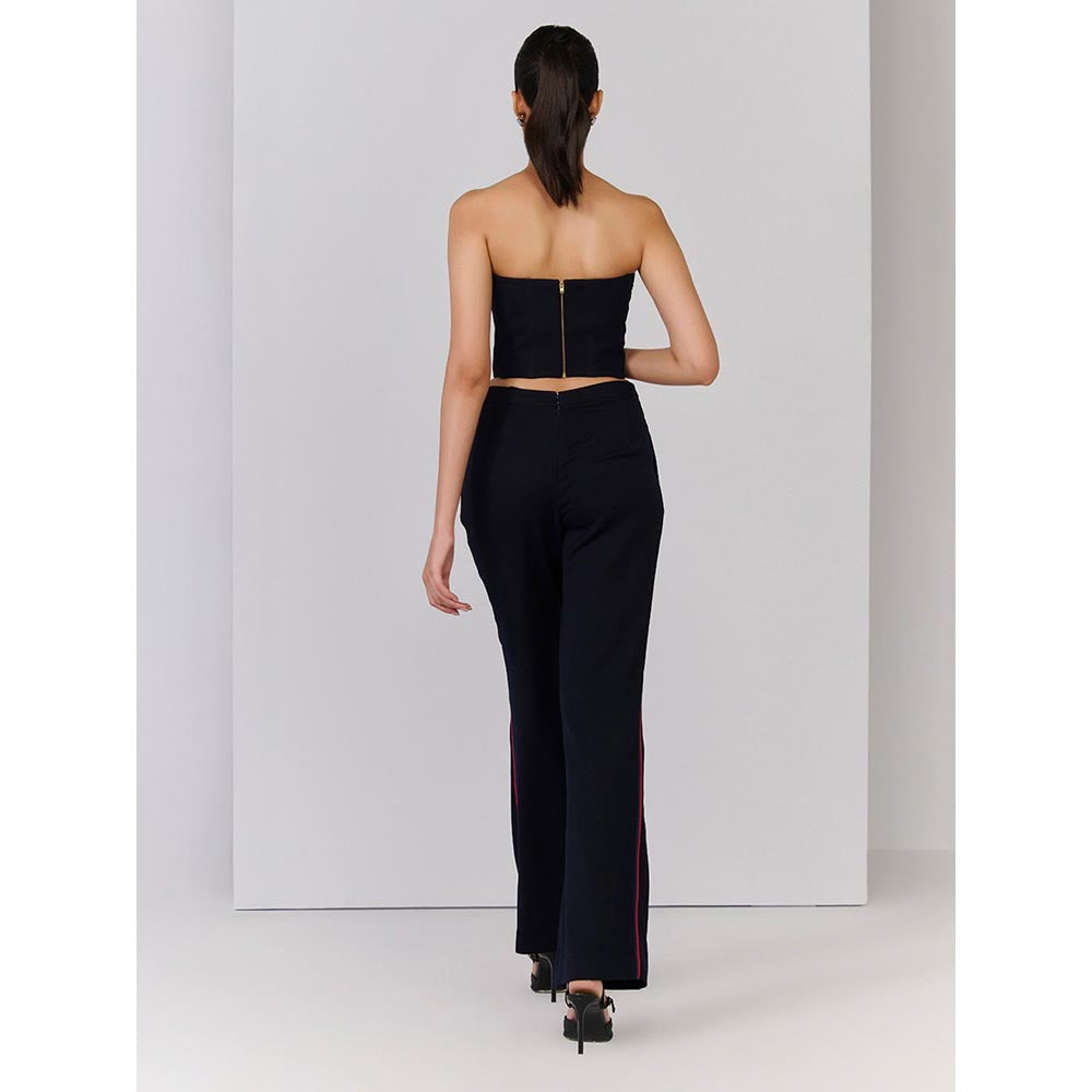 S&N by Shantnu Nikhil Navy Celtic Knot Crop Top