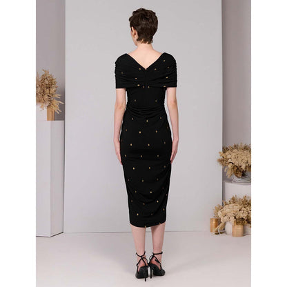 S&N by Shantnu Nikhil Black Adamas Printed Dress