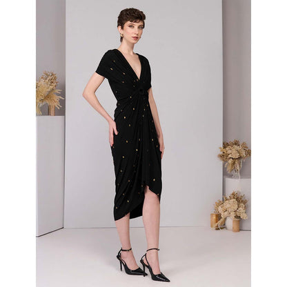 S&N by Shantnu Nikhil Black Adamas Printed Dress