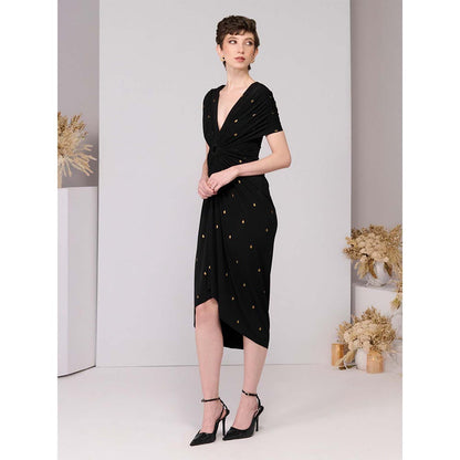 S&N by Shantnu Nikhil Black Adamas Printed Dress