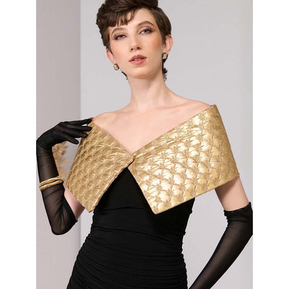S&N by Shantnu Nikhil Black Gold Quilted Gown