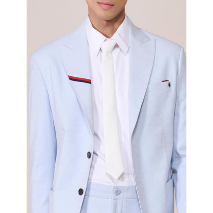 S&N by Shantnu Nikhil Blue Linen Blend Full Sleeves Blazer