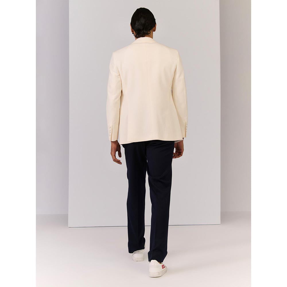 S&N by Shantnu Nikhil Off White Cotton Full Sleeves Blazer