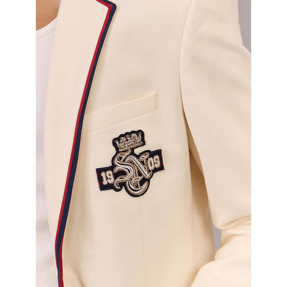 S&N by Shantnu Nikhil Off White Cotton Full Sleeves Blazer
