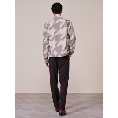 S&N by Shantnu Nikhil Khaki Rayon Blend Full Sleeves Jacket