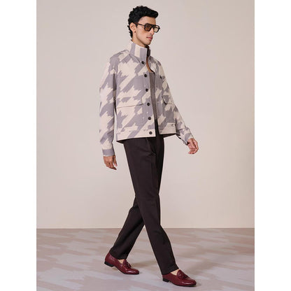 S&N by Shantnu Nikhil Khaki Rayon Blend Full Sleeves Jacket