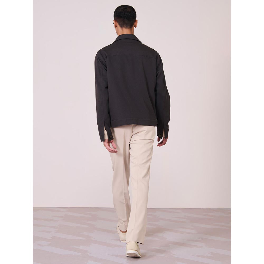 S&N by Shantnu Nikhil Grey Cotton Blend Full Sleeves Jacket