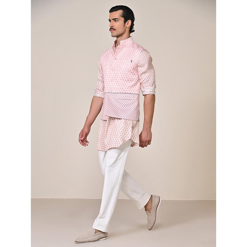 S&N by Shantnu Nikhil Pink Jersey Sleeveless Waistcoat