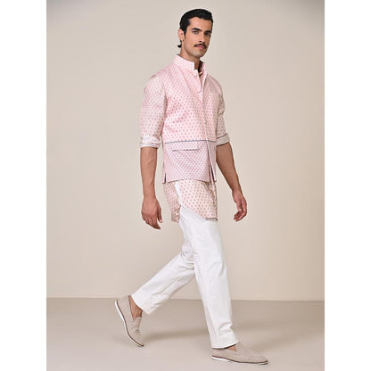 S&N by Shantnu Nikhil Pink Jersey Sleeveless Waistcoat