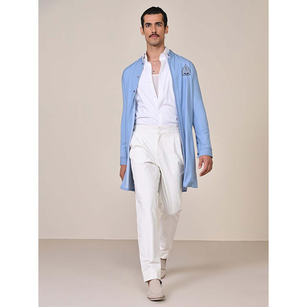 S&N by Shantnu Nikhil Light Blue Shirt Kurta