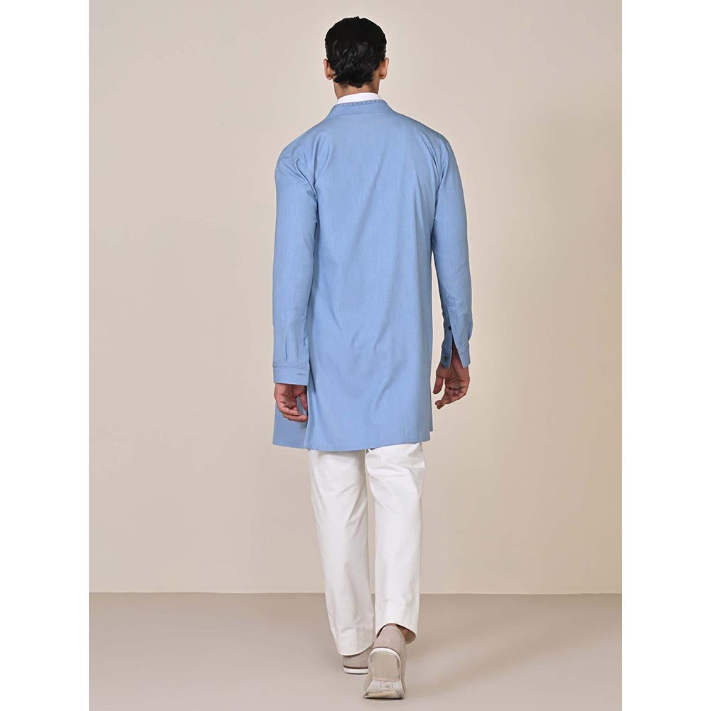 S&N by Shantnu Nikhil Light Blue Shirt Kurta