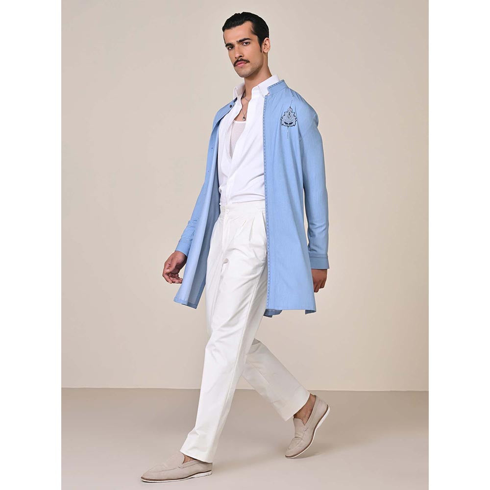 S&N by Shantnu Nikhil Light Blue Shirt Kurta