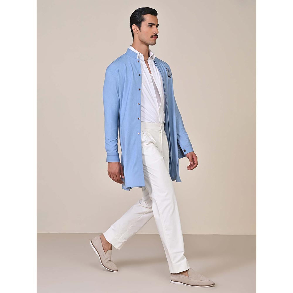 S&N by Shantnu Nikhil Light Blue Shirt Kurta