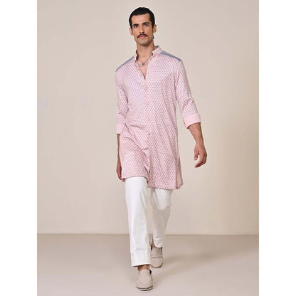 S&N by Shantnu Nikhil Pink Adamas Printed Kurta