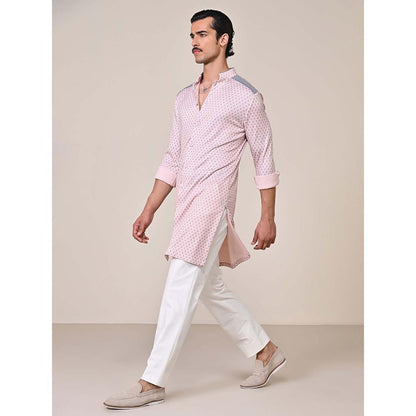 S&N by Shantnu Nikhil Pink Adamas Printed Kurta