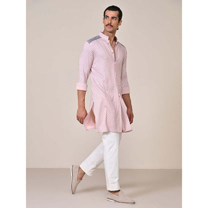 S&N by Shantnu Nikhil Pink Adamas Printed Kurta