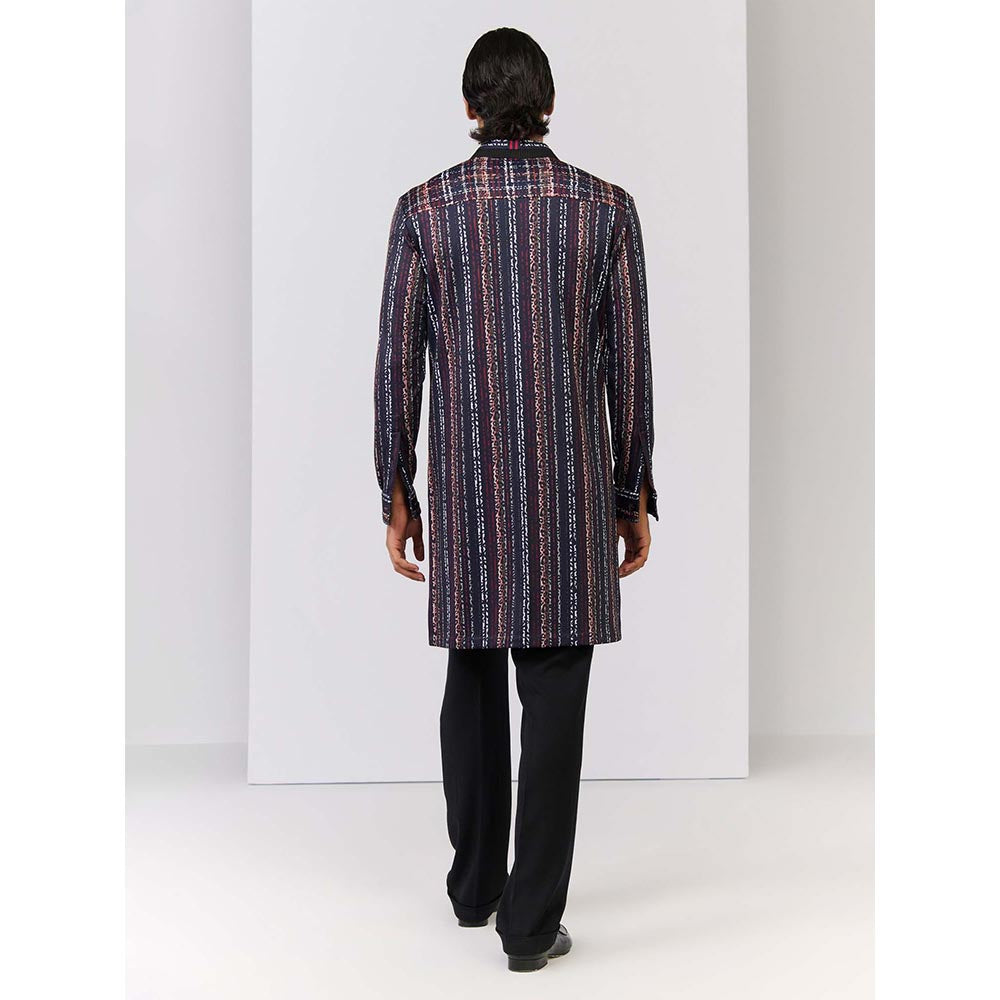 S&N by Shantnu Nikhil Multi-Coloured Striped Crepe Kurta