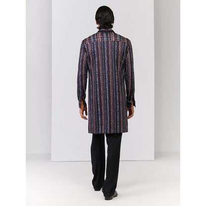 S&N by Shantnu Nikhil Multi-Coloured Striped Crepe Kurta