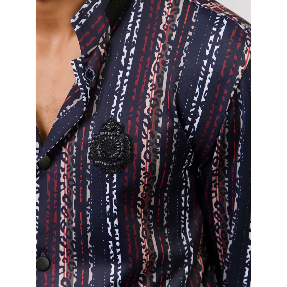 S&N by Shantnu Nikhil Multi-Coloured Striped Crepe Kurta
