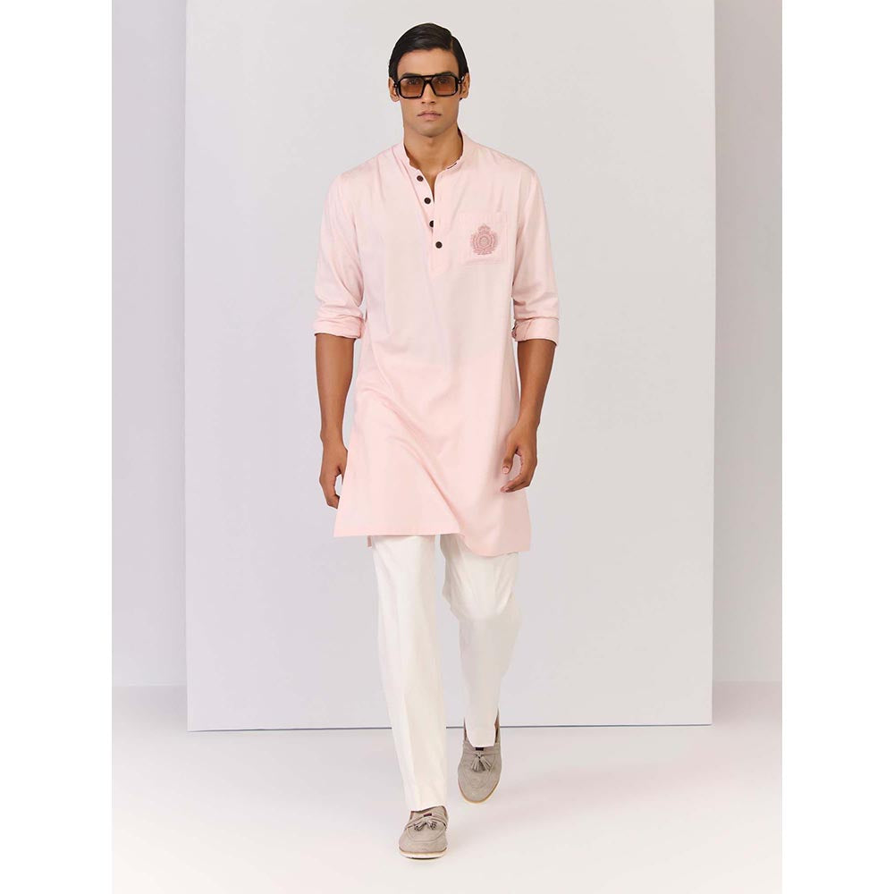 S&N by Shantnu Nikhil Light Pink Bamboo Cotton Kurta