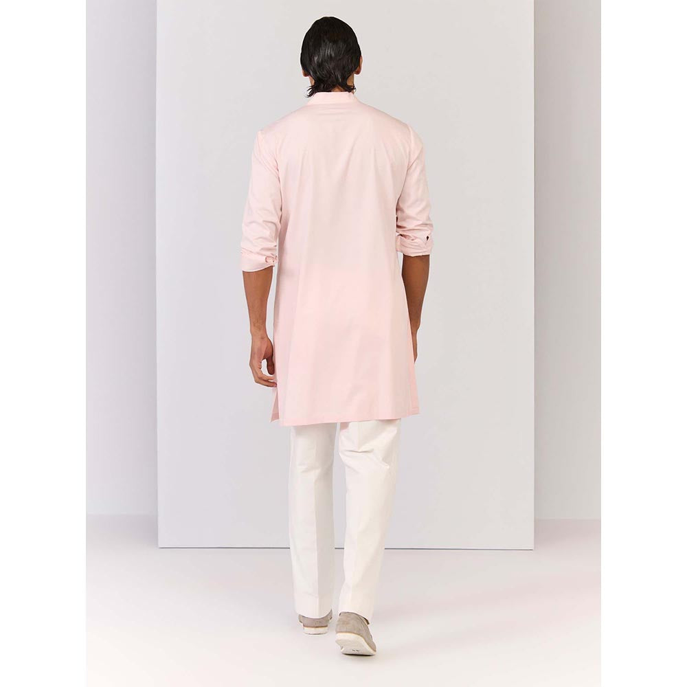 S&N by Shantnu Nikhil Light Pink Bamboo Cotton Kurta
