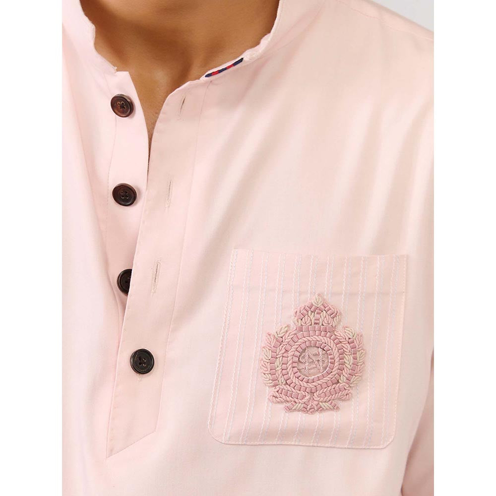 S&N by Shantnu Nikhil Light Pink Bamboo Cotton Kurta