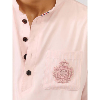 S&N by Shantnu Nikhil Light Pink Bamboo Cotton Kurta
