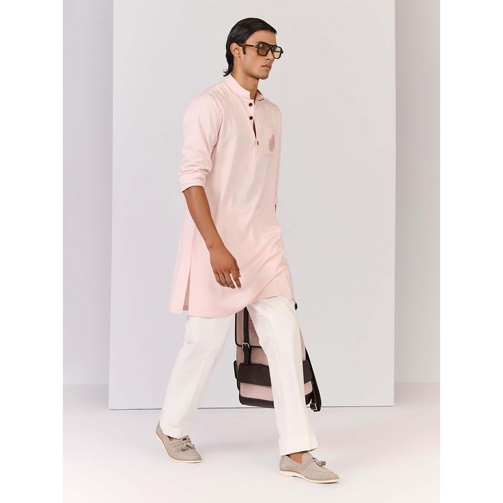 S&N by Shantnu Nikhil Light Pink Bamboo Cotton Kurta