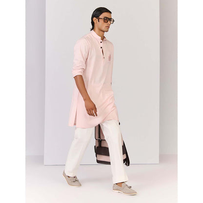 S&N by Shantnu Nikhil Light Pink Bamboo Cotton Kurta
