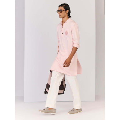 S&N by Shantnu Nikhil Light Pink Bamboo Cotton Kurta