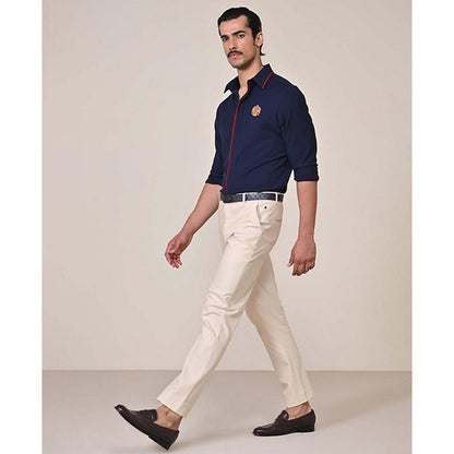 S&N by Shantnu Nikhil Men Cream Trouser