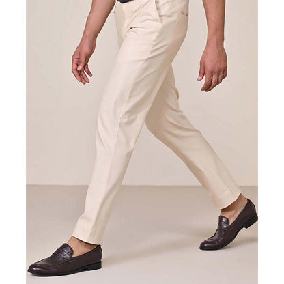 S&N by Shantnu Nikhil Men Cream Trouser