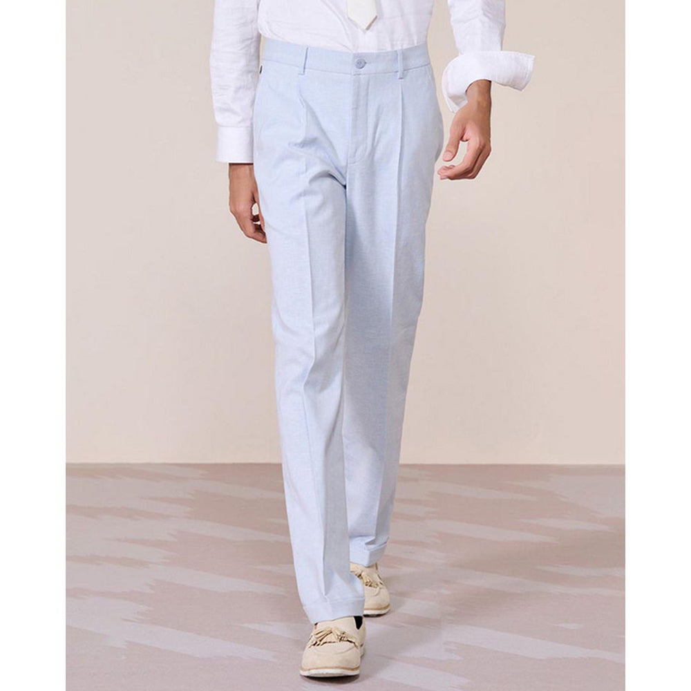 S&N by Shantnu Nikhil Linen Blue Trouser