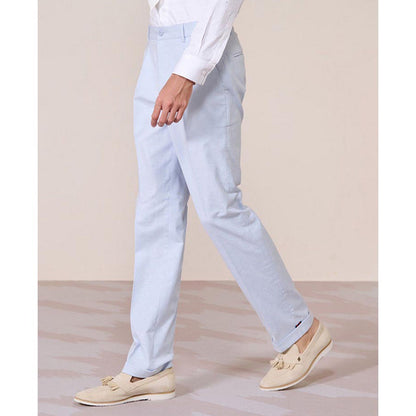 S&N by Shantnu Nikhil Linen Blue Trouser