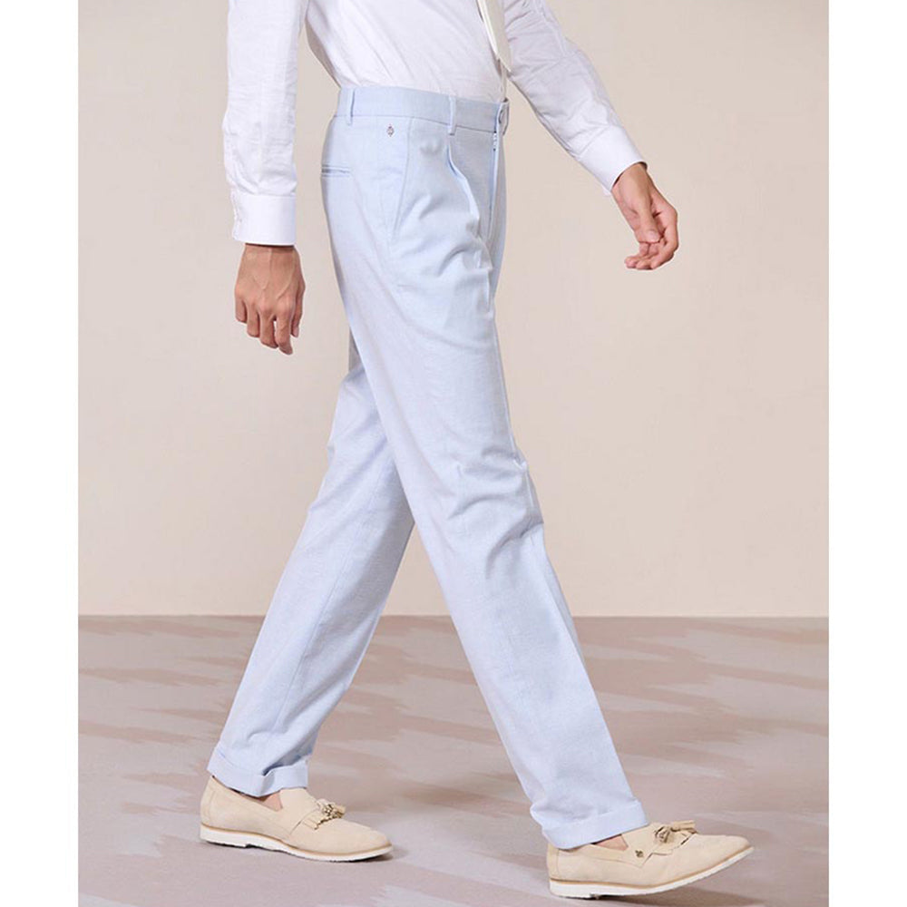 S&N by Shantnu Nikhil Linen Blue Trouser
