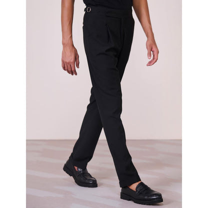 S&N by Shantnu Nikhil Cross Flap Black Trouser