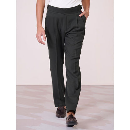 S&N by Shantnu Nikhil Military Cross Flap Black Trouser