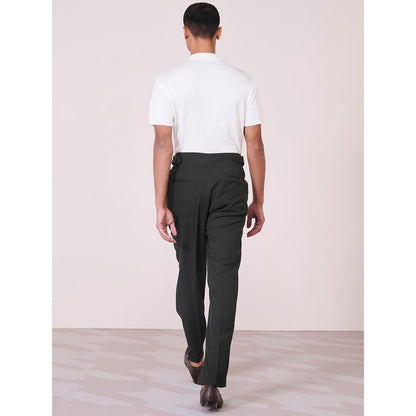 S&N by Shantnu Nikhil Military Cross Flap Black Trouser