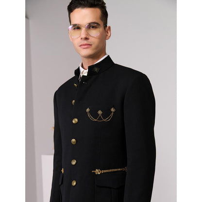 S&N by Shantnu Nikhil Men Black Bandhgala