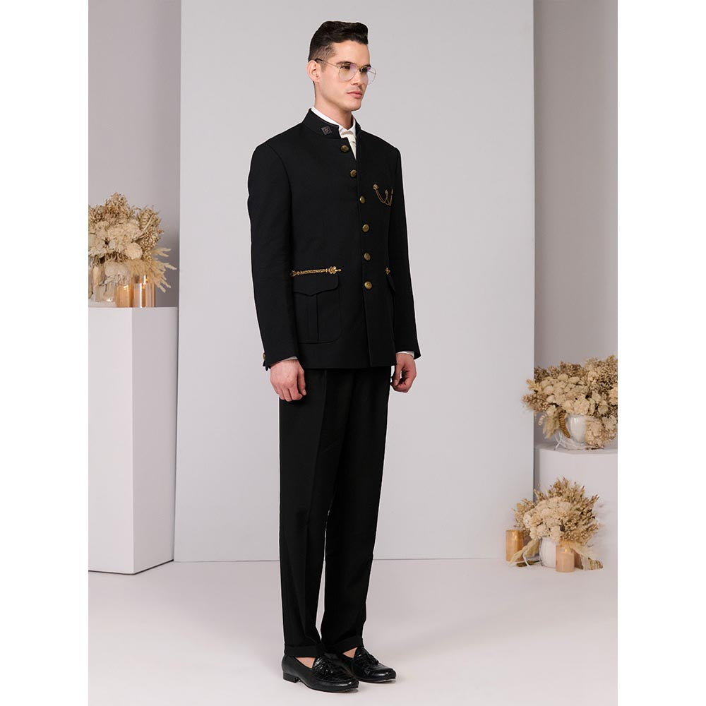 S&N by Shantnu Nikhil Men Black Bandhgala