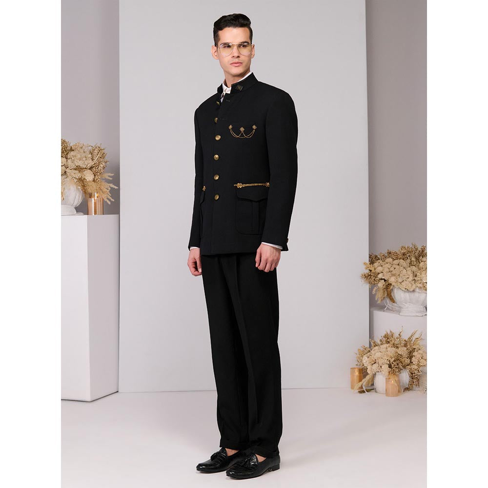 S&N by Shantnu Nikhil Men Black Bandhgala