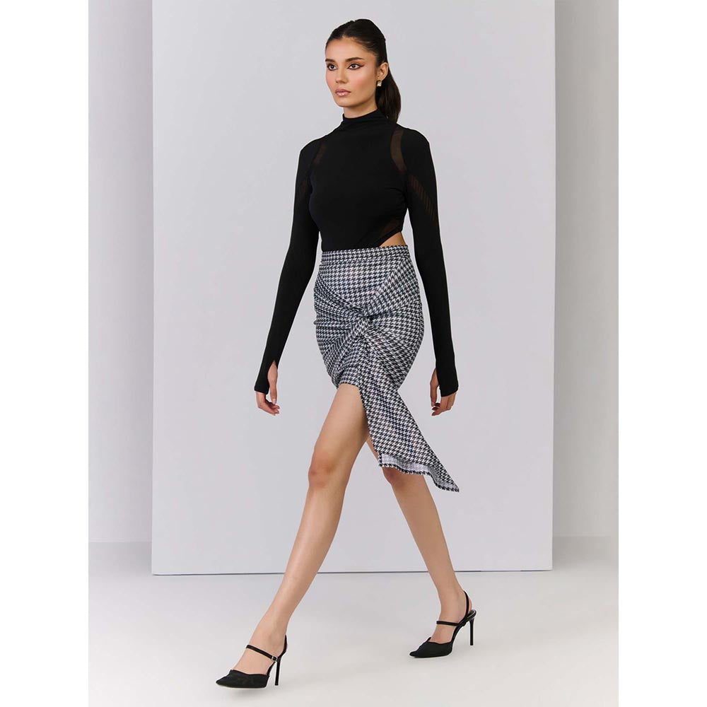 S&N by Shantnu Nikhil Black High Neck Bodysuit