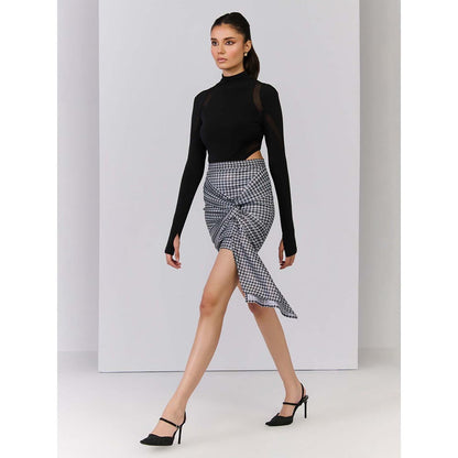 S&N by Shantnu Nikhil Black High Neck Bodysuit