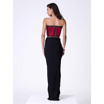 S&N by Shantnu Nikhil Cherry Structured Corset Top