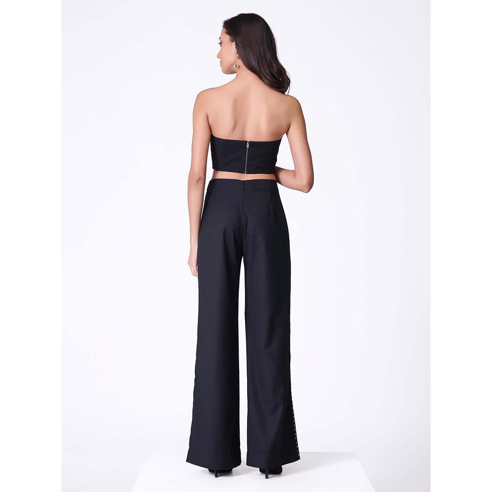 S&N by Shantnu Nikhil Black Baroque Printed Corset Top